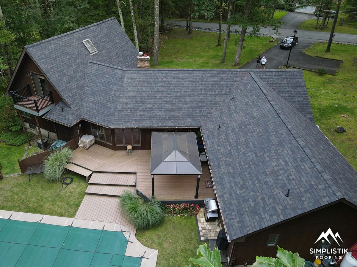 Simplistik Roofing - Completed Roofing Project Drone Shot 15