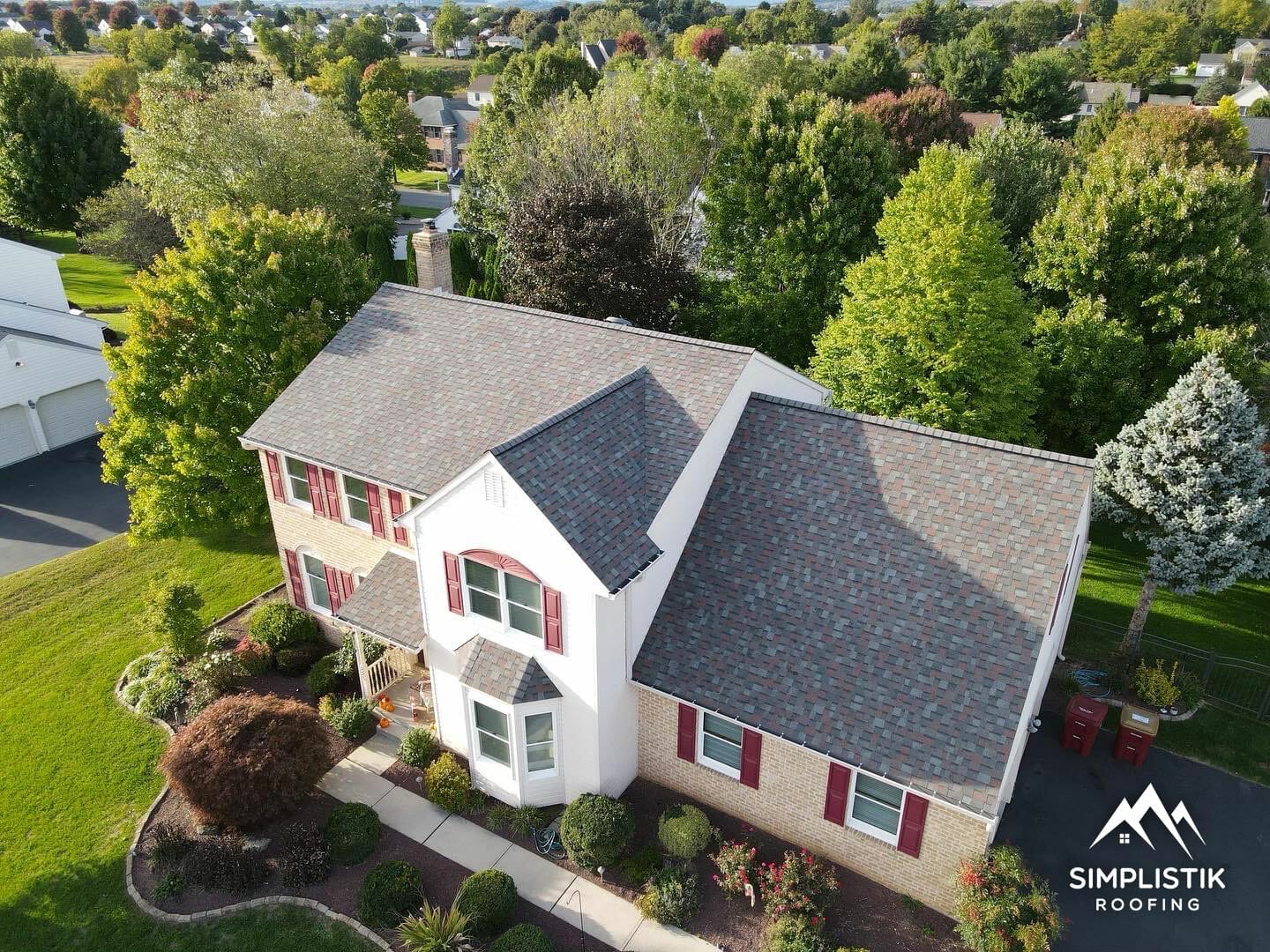 Simplistik Roofing - Completed Roofing Project Drone Shot 17