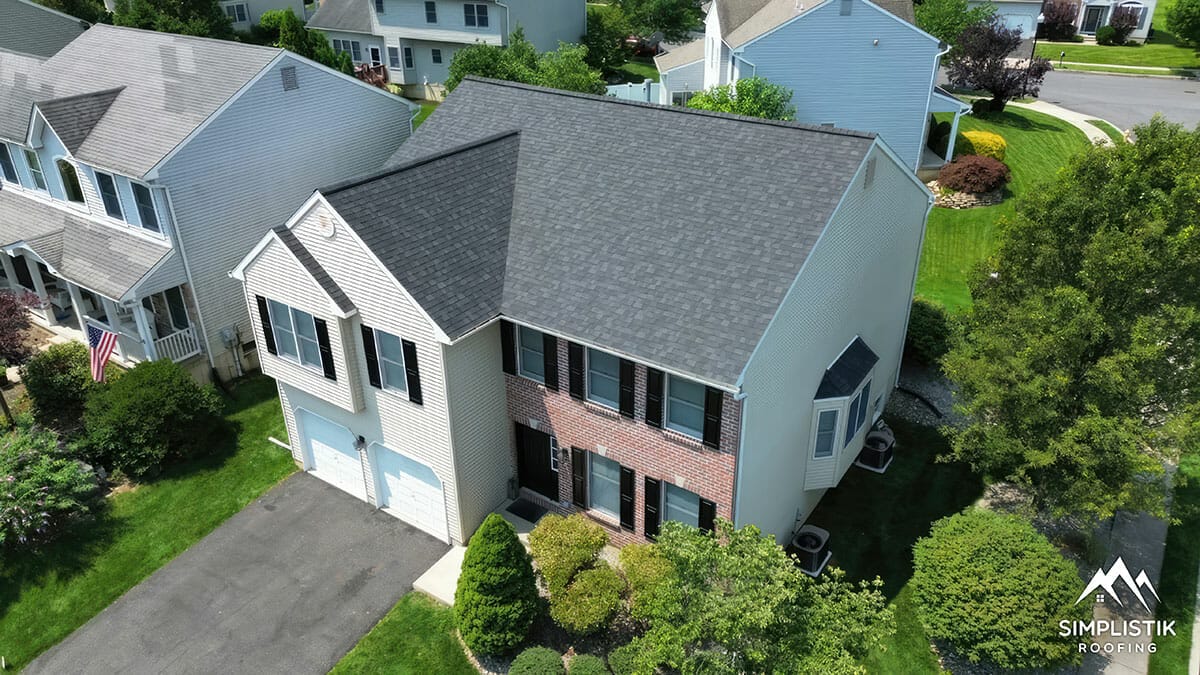 Simplistik Roofing - Completed Roofing Project Drone Shot 4