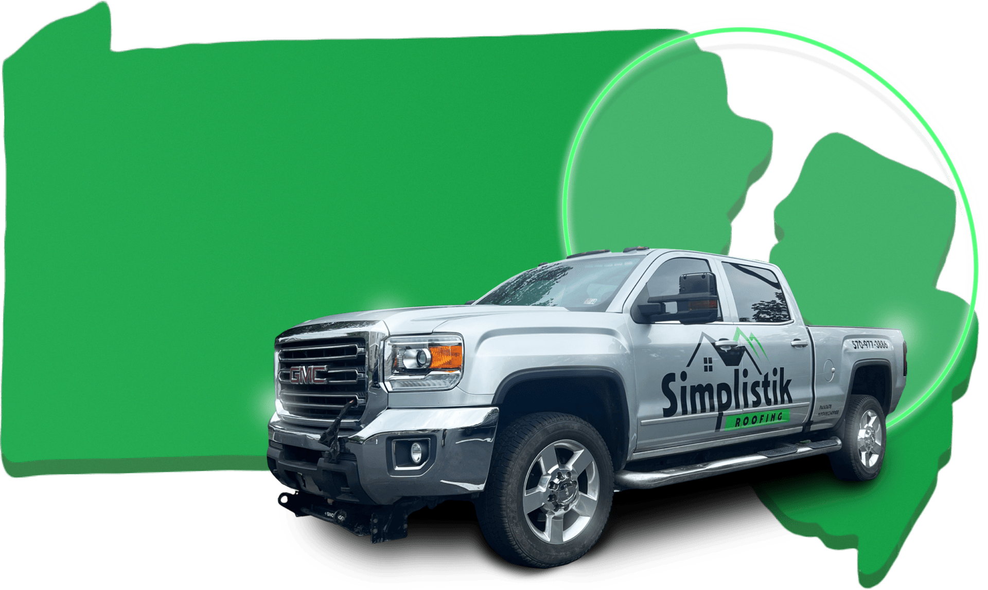 Simplistik Roofing - Green PA and NJ Truck Graphic