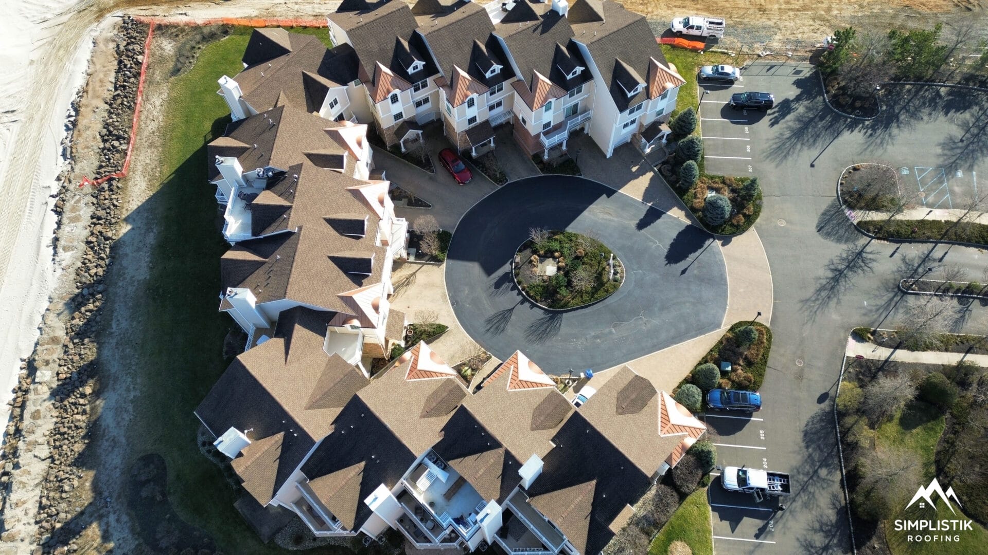 Aerial view of apartment roof results